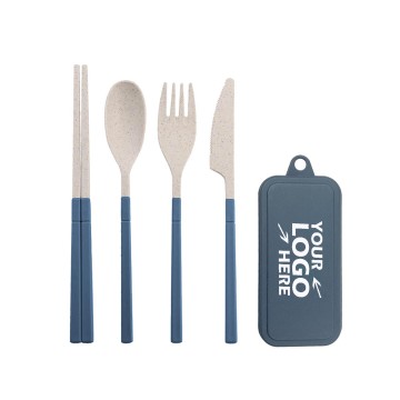 Wheat Straw Foldable Cutlery with Case